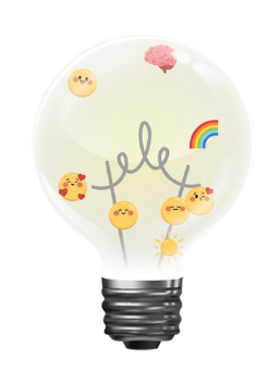 Sparks of Joy light bulb illustration